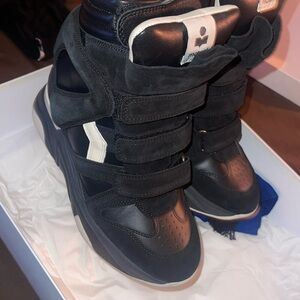Isabel Marant balskee high-top leather wedge sneakers